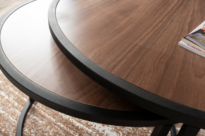 Hanah Home Mesas Nido Tambur - Walnut Hanah Home Mesas Nido Tambur - Walnut